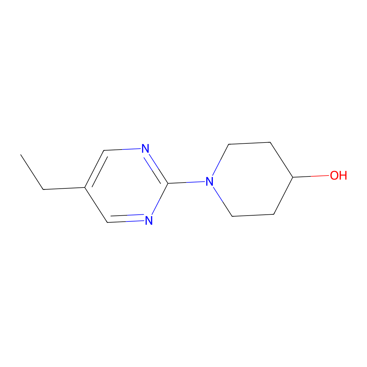 1-(5-Ethylpyrimidin-2-yl)piperidin-4-ol molecular structure, CAS 1001397-29-0