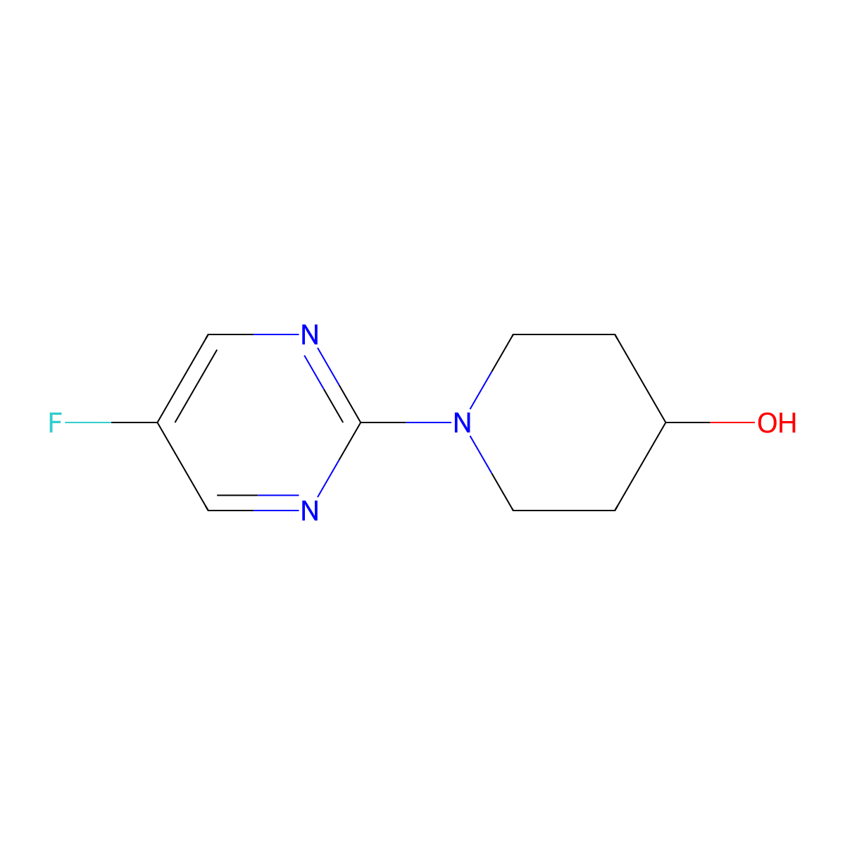 1-(5-Fluoropyrimidin-2-yl)piperidin-4-ol molecular structure, CAS 1001397-31-4