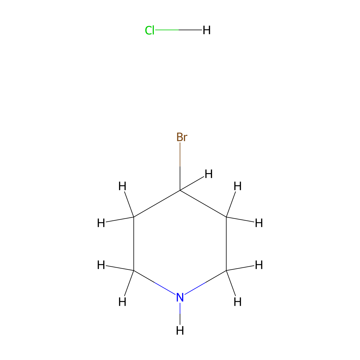 4-Bromopiperidine hydrochloride molecular structure, CAS 1001397-43-8