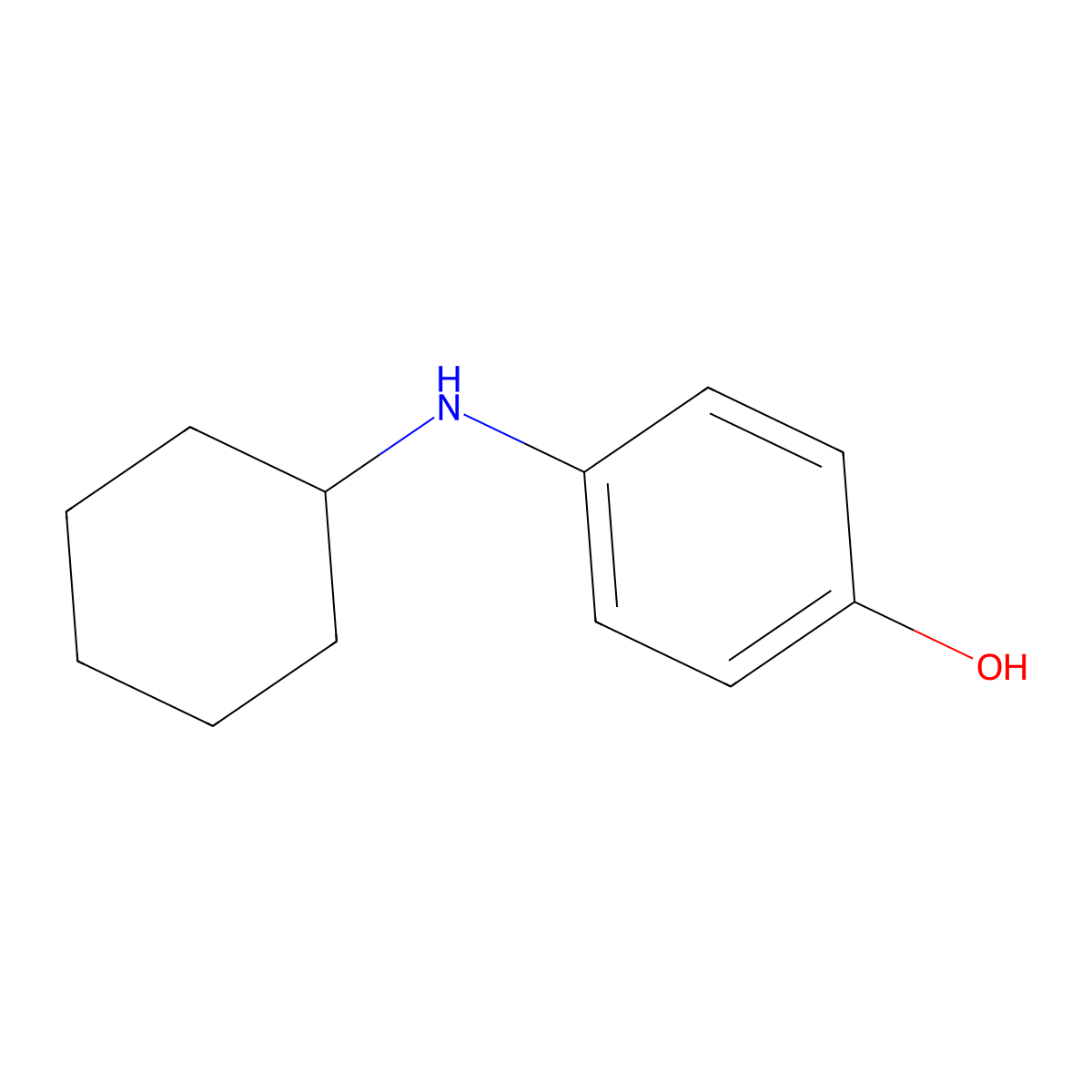 4-(Cyclohexylamino)phenol molecular structure, CAS 10014-69-4
