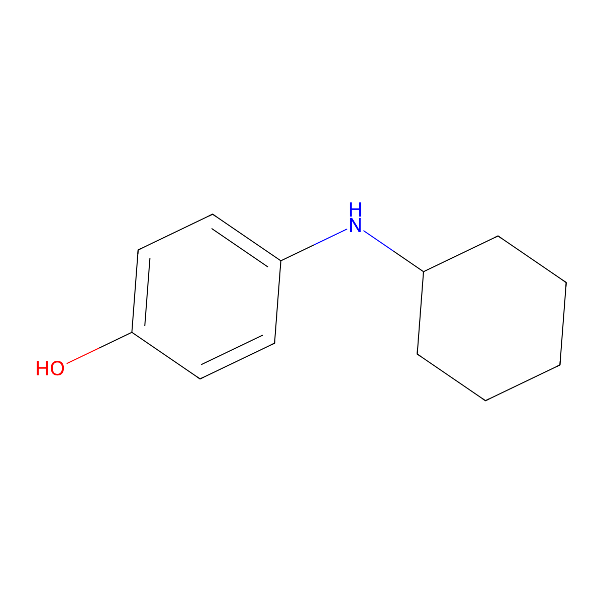 4-(Cyclohexylamino)phenol molecular structure, CAS 10014-69-4