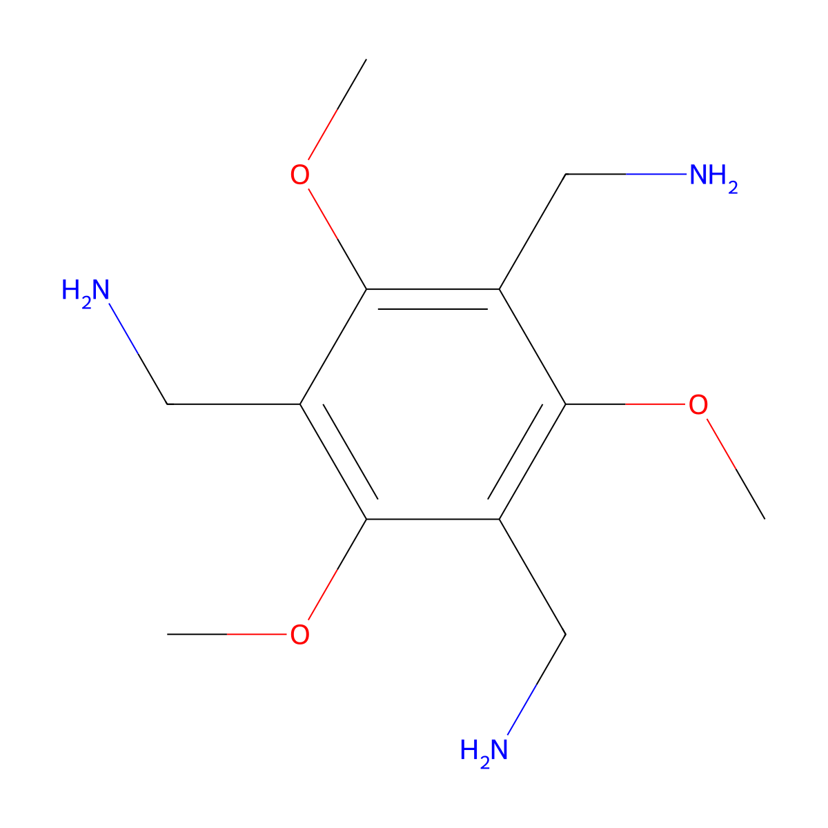 (2,4,6-Trimethoxybenzene-1,3,5-triyl)trimethanamine molecular structure, CAS 1001404-25-6