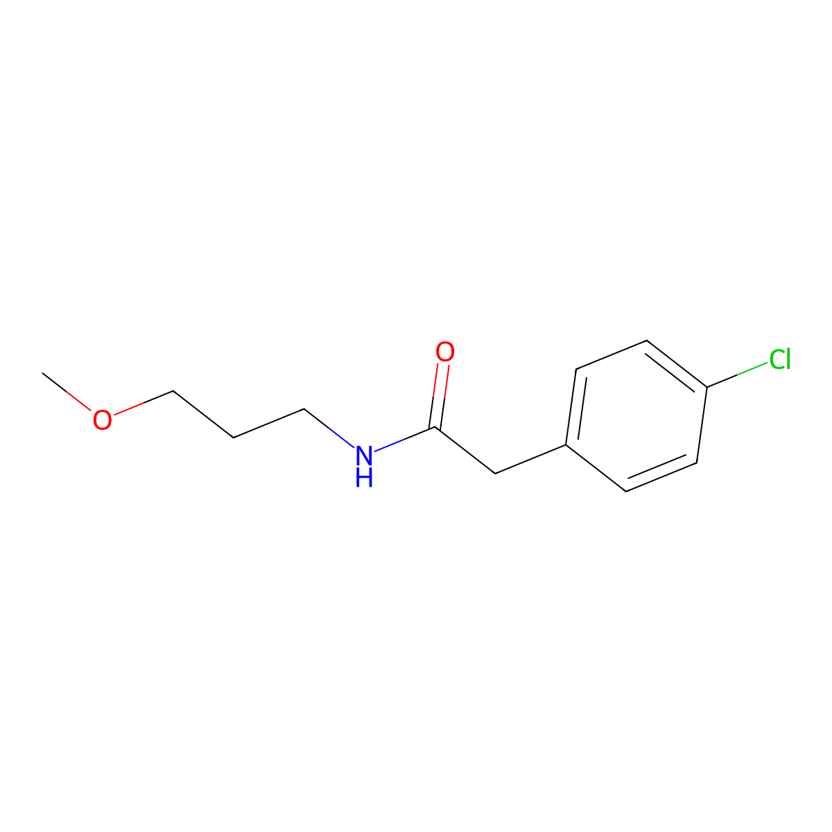 2-(4-chlorophenyl)-N-(3-methoxypropyl)acetamide molecular structure, CAS 100141-53-5