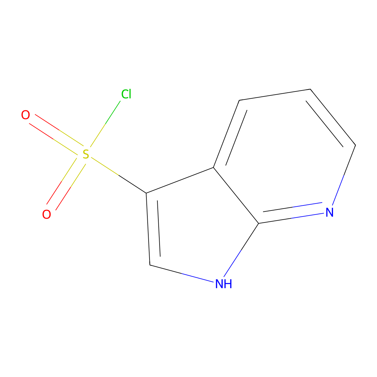 1H-pyrrolo(2,3-b)pyridine-3-sulfonyl chloride molecular structure, CAS 1001412-59-4