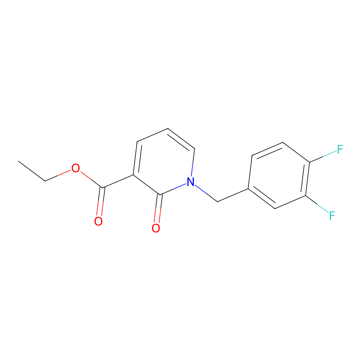 Ethyl 1-(3,4-difluorobenzyl)-2-oxo-1,2-dihydropyridine-3-carboxylate molecular structure, CAS 1001412-63-0