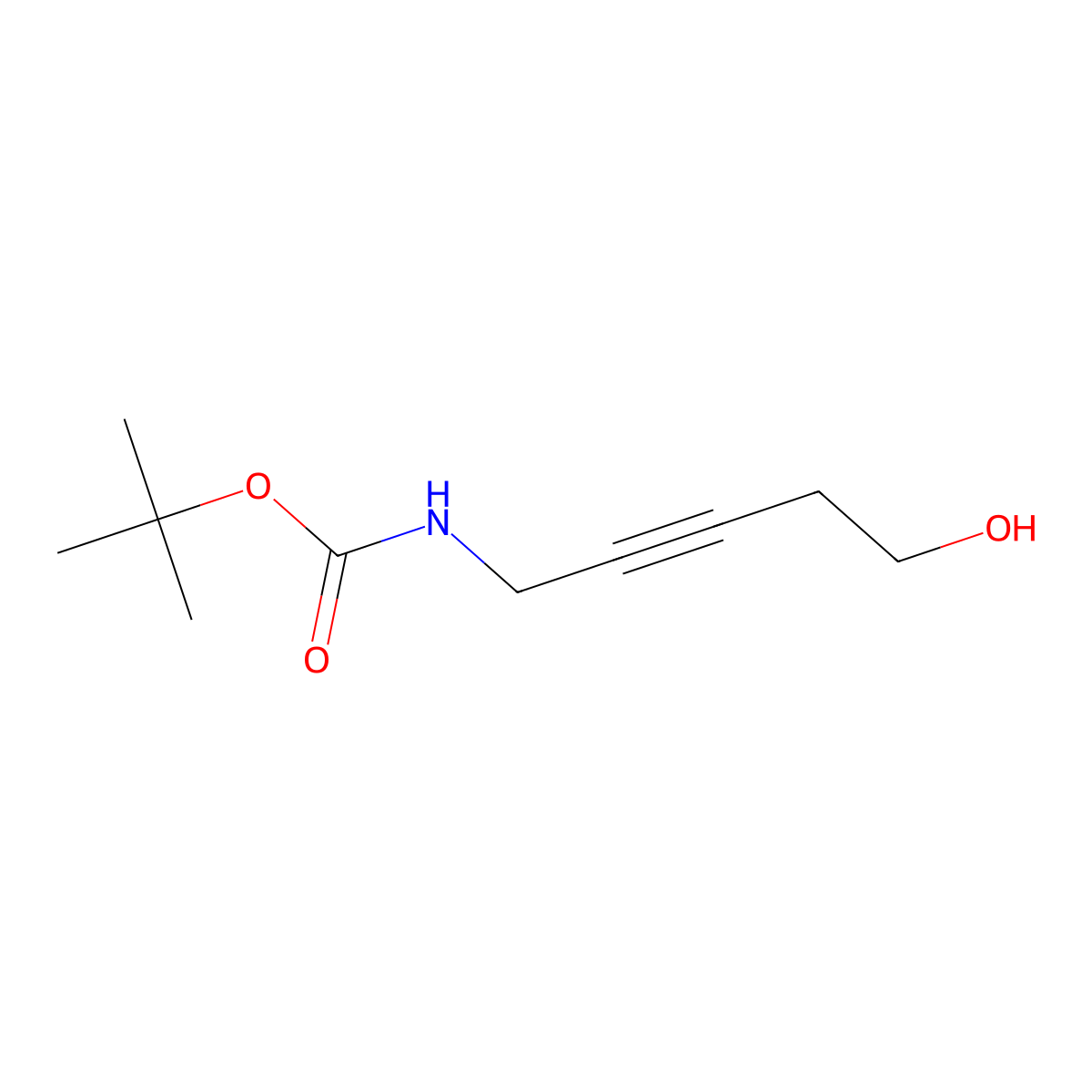 tert-butyl N-(5-hydroxypent-2-yn-1-yl)carbamate molecular structure, CAS 1001412-69-6