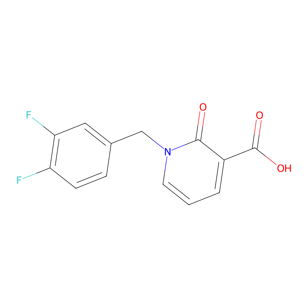 1-(3,4-Difluorobenzyl)-2-oxo-1,2-dihydropyridine-3-carboxylic acid molecular structure, CAS 1001413-01-9