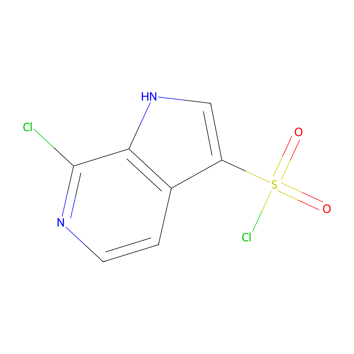7-chloro-1H-pyrrolo[2,3-c]pyridine-3-sulfonyl chloride molecular structure, CAS 1001413-18-8