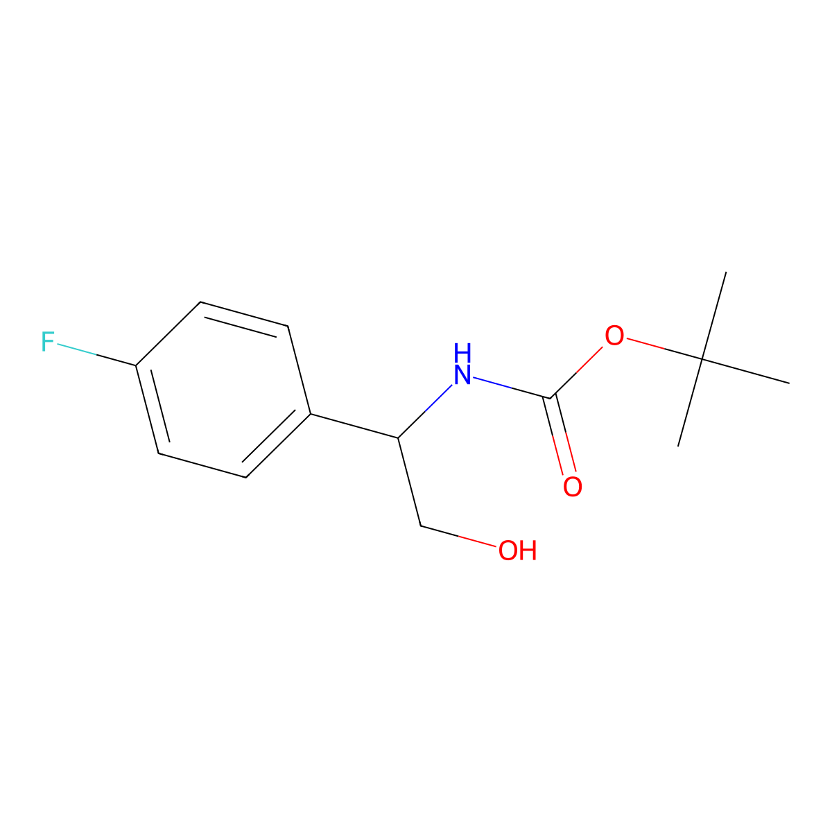 tert-butyl N-[(1R)-1-(4-fluorophenyl)-2-hydroxyethyl]carbamate molecular structure, CAS 1001413-74-6