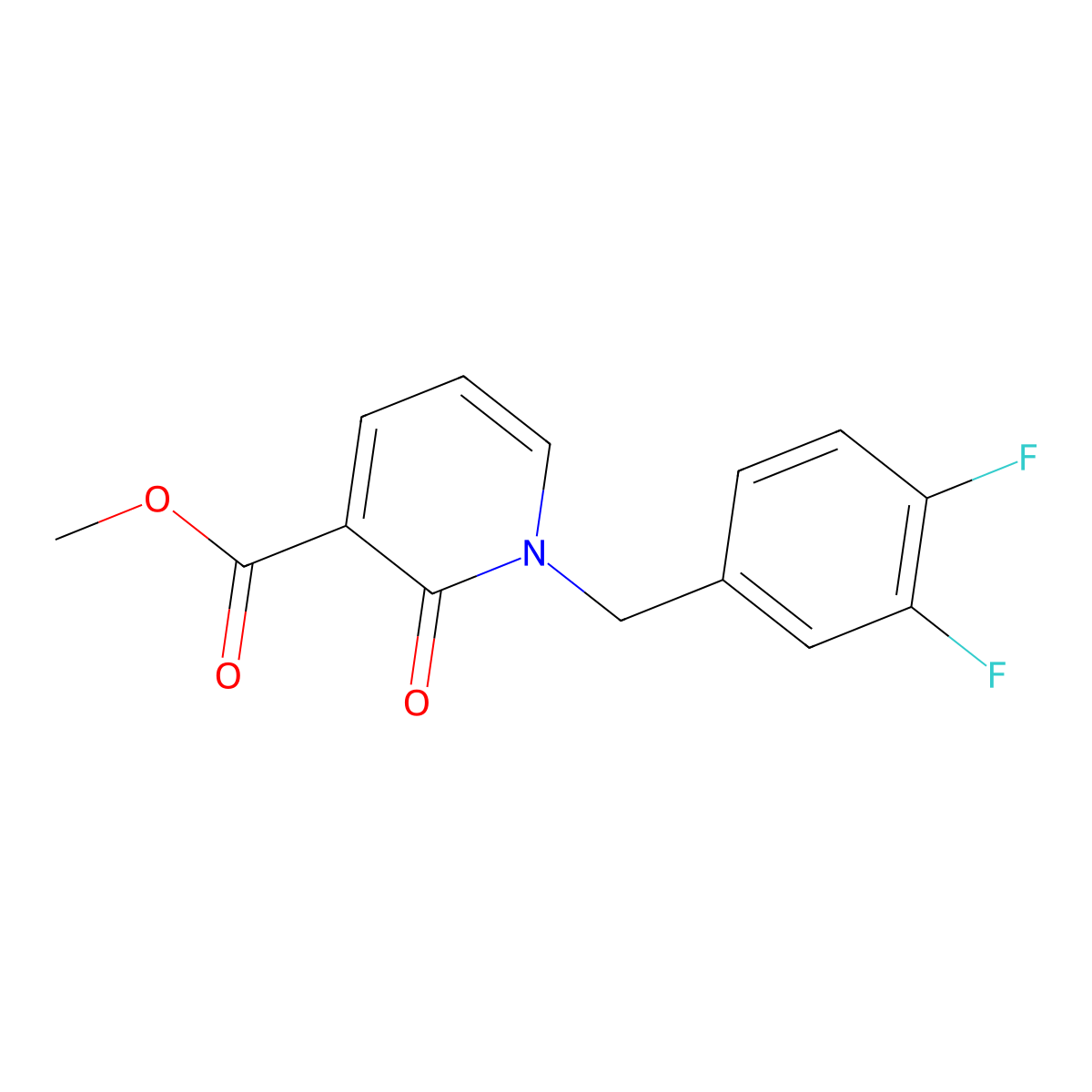 Methyl 1-(3,4-difluorobenzyl)-2-oxo-1,2-dihydropyridine-3-carboxylate molecular structure, CAS 1001414-50-1
