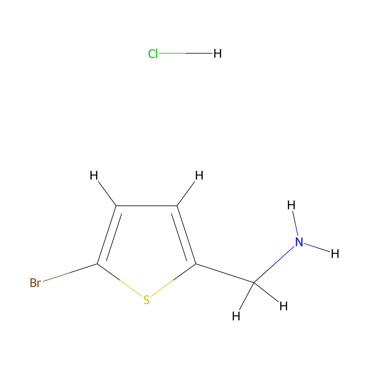 (5-Bromothiophen-2-yl)methanamine hydrochloride molecular structure, CAS 1001414-56-7