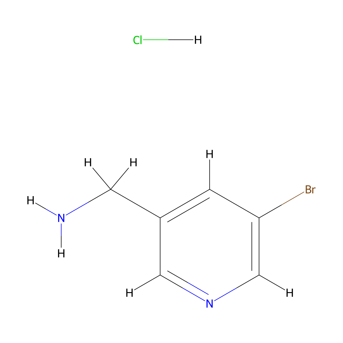 1-(5-Bromopyridin-3-yl)methanamine--hydrogen chloride (1/1) molecular structure, CAS 1001414-82-9