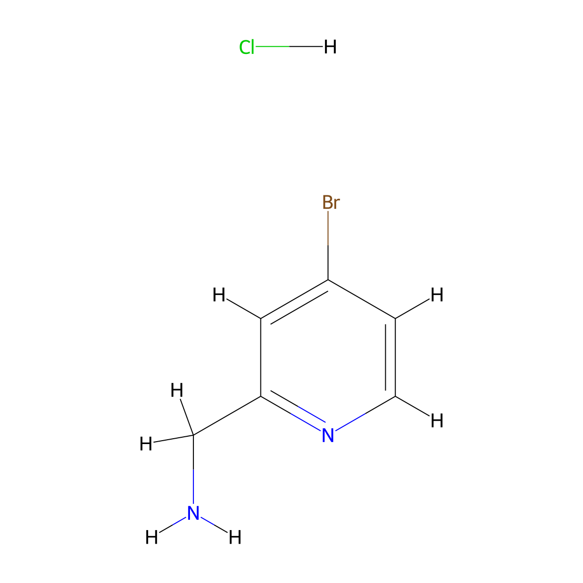 (4-Bromopyridin-2-yl)methanamine hydrochloride molecular structure, CAS 1001414-95-4