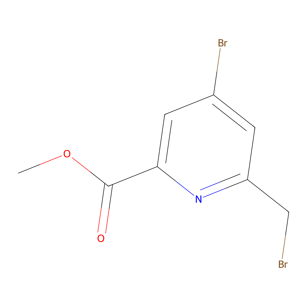 Methyl 4-bromo-6-(bromomethyl)picolinate molecular structure, CAS 1001415-00-4