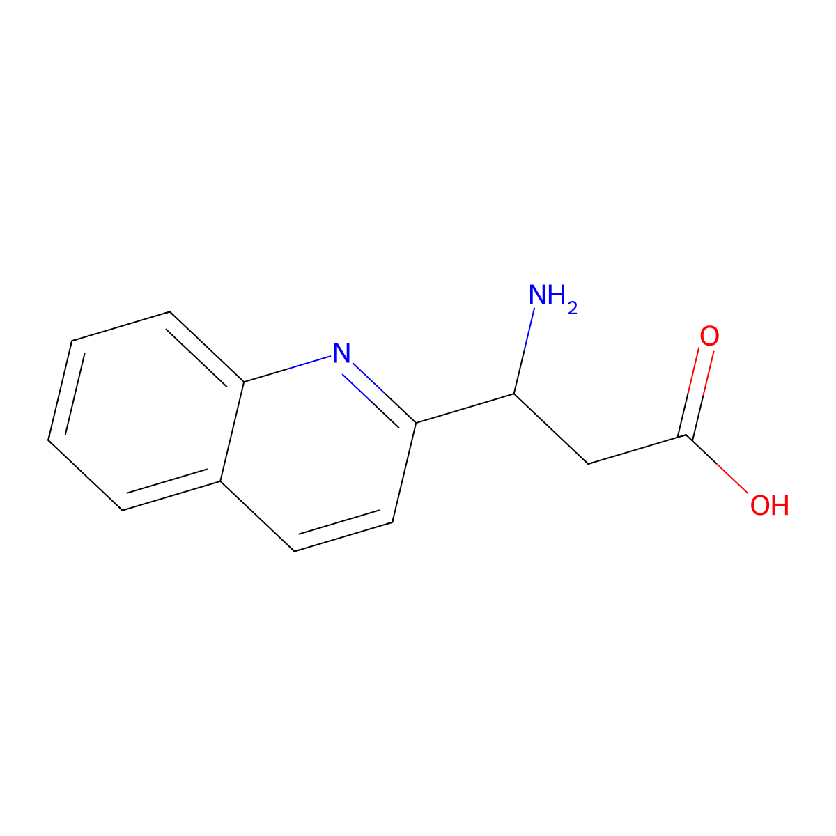 3-Amino-3-(quinolin-2-yl)propanoic acid molecular structure, CAS 100142-82-3