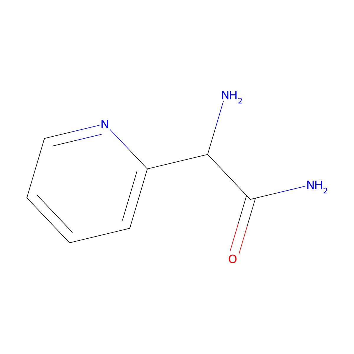 alpha-Amino-2-pyridineacetamide molecular structure, CAS 1001426-32-9