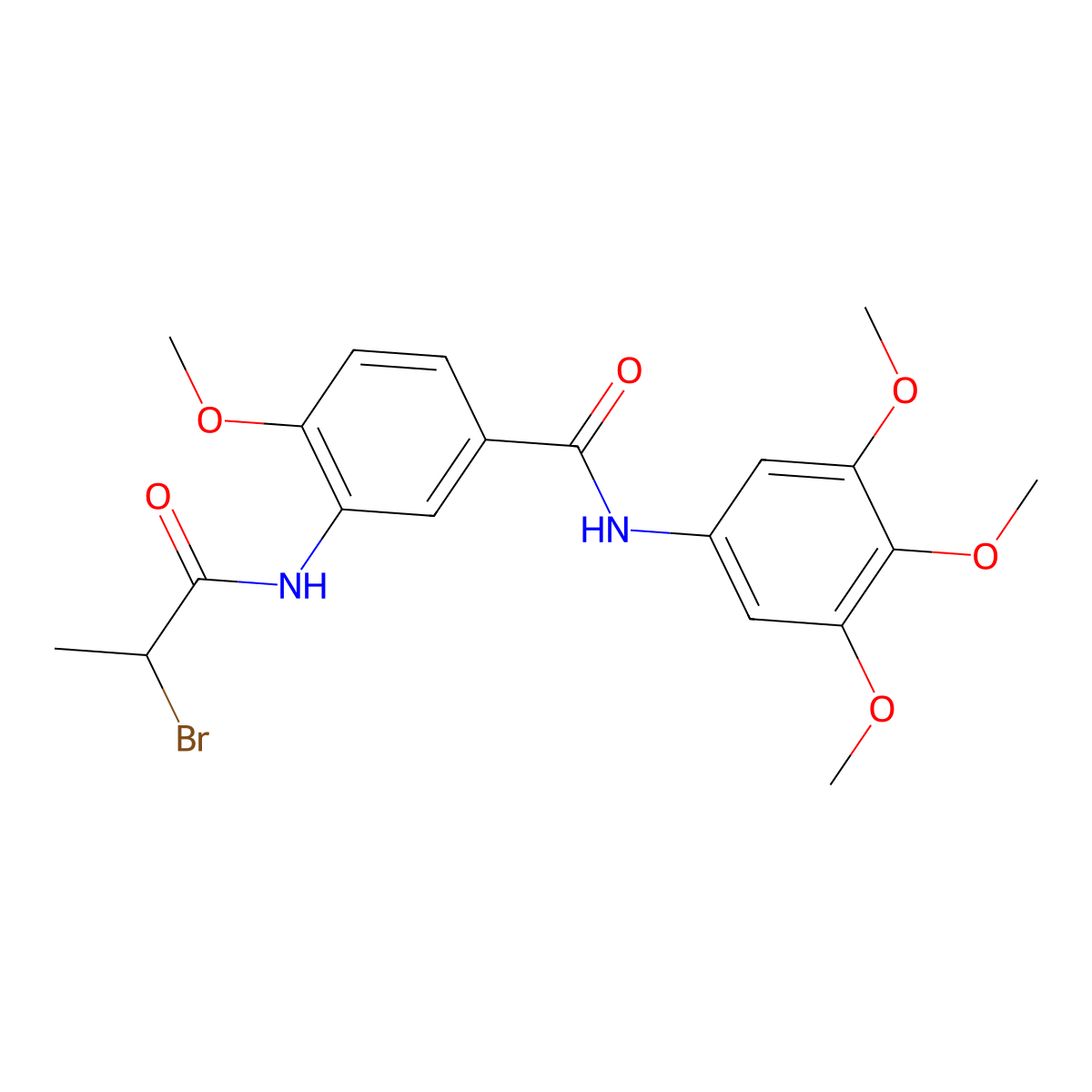 3-(2-bromopropanoylamino)-4-methoxy-N-(3,4,5-trimethoxyphenyl)benzamide molecular structure, CAS 1001426-49-8