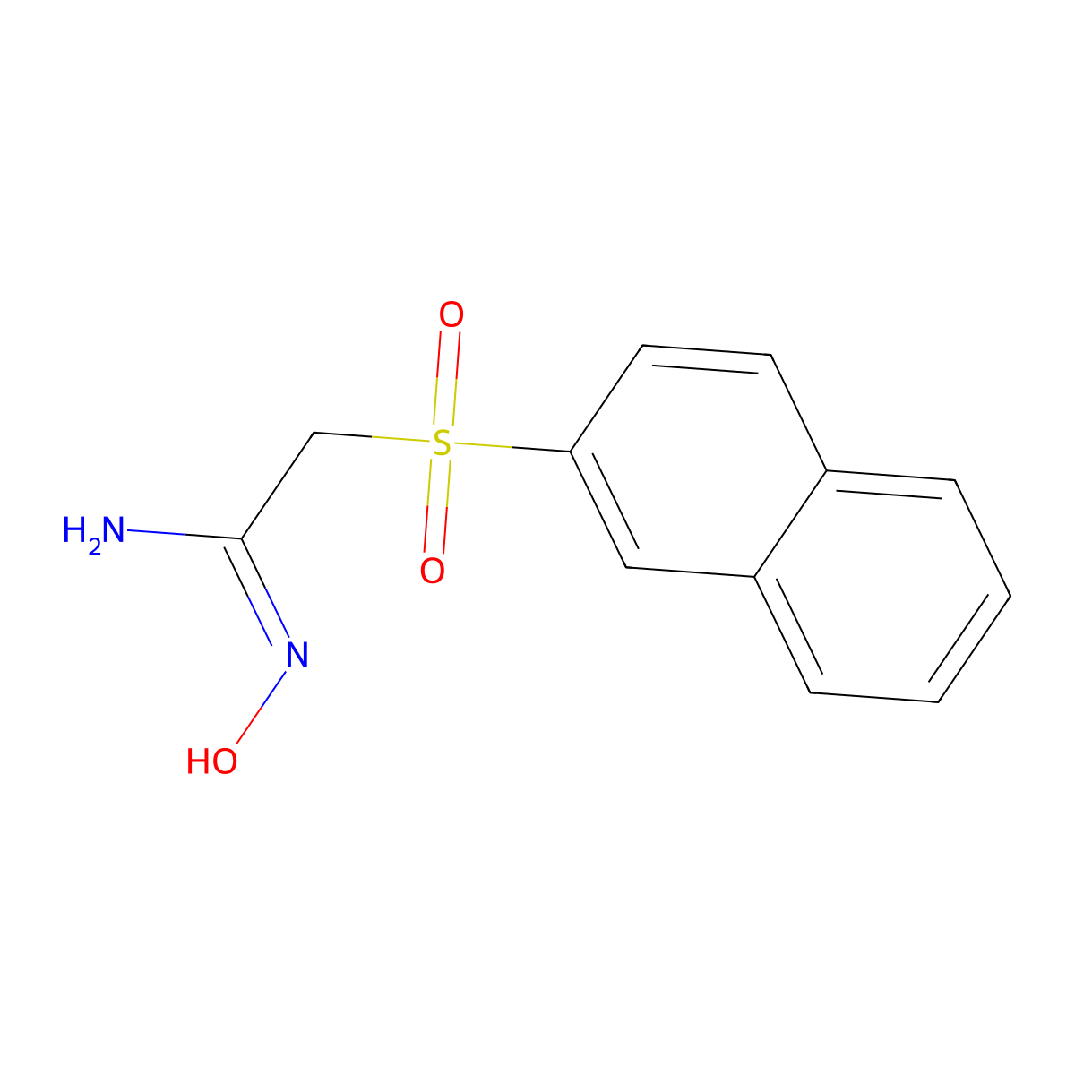 Ethanimidamide, N-hydroxy-2-(2-naphthalenylsulfonyl)- molecular structure, CAS 100143-27-9
