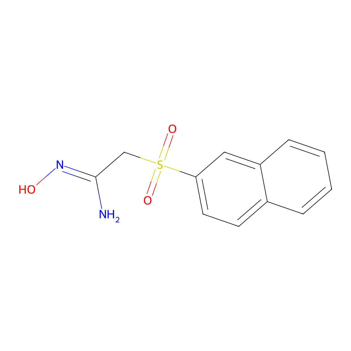 Ethanimidamide, N-hydroxy-2-(2-naphthalenylsulfonyl)- molecular structure, CAS 100143-27-9
