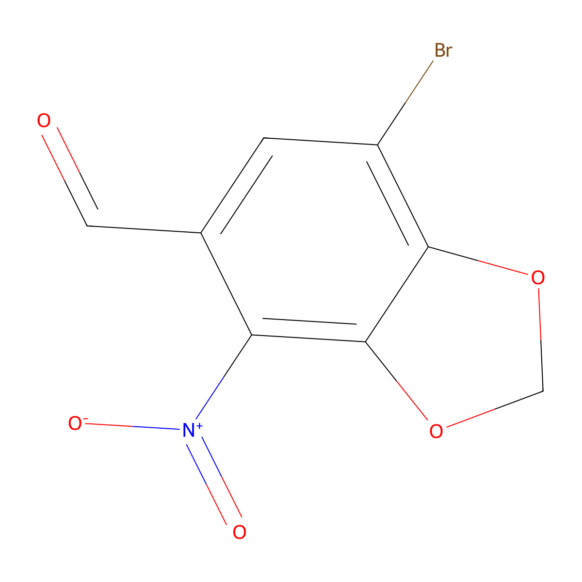 7-Bromo-4-nitro-1,3-benzodioxole-5-carboxaldehyde molecular structure, CAS 1001433-41-5