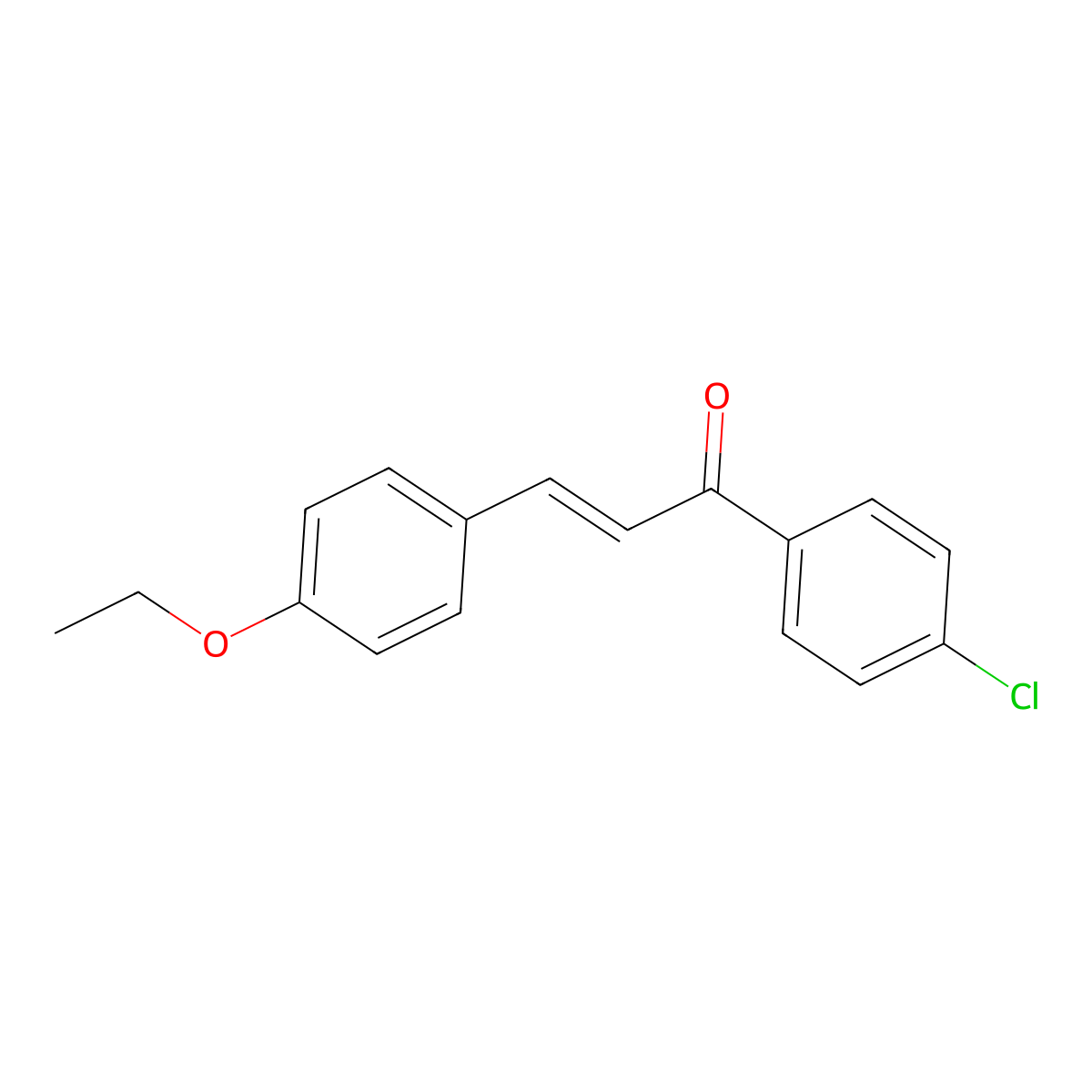 (2E)-1-(4-chlorophenyl)-3-(4-ethoxyphenyl)prop-2-en-1-one molecular structure, CAS 1001435-07-9