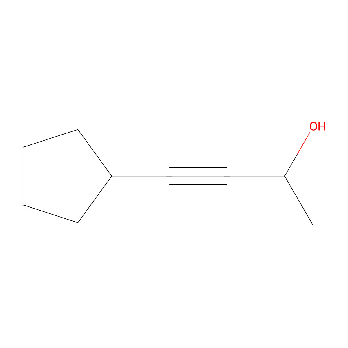 4-Cyclopentylbut-3-yn-2-ol molecular structure, CAS 100144-29-4