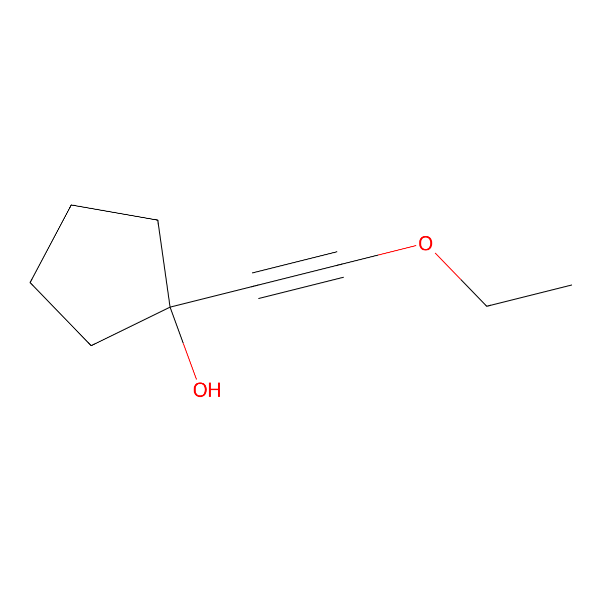 1-(2-Ethoxyethynyl)cyclopentanol molecular structure, CAS 100144-59-0