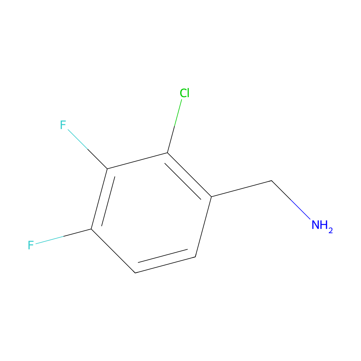 1-(2-Chloro-3,4-difluorophenyl)methanamine molecular structure, CAS 1001462-84-5
