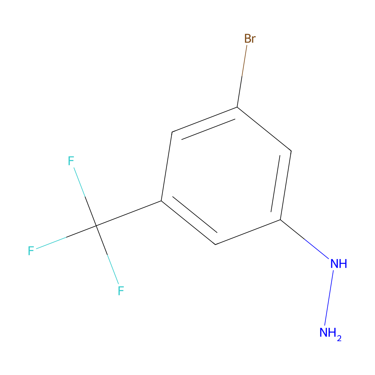[3-Bromo-5-(trifluoromethyl)phenyl]hydrazine molecular structure, CAS 1001462-89-0