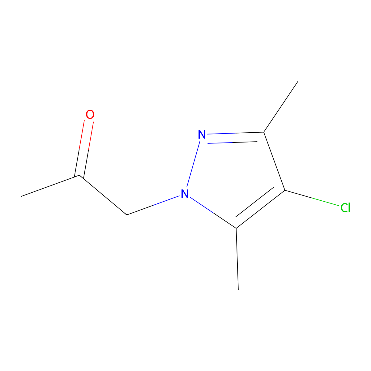 1-(4-chloro-3,5-dimethyl-1H-pyrazol-1-yl)propan-2-one molecular structure, CAS 1001465-98-0