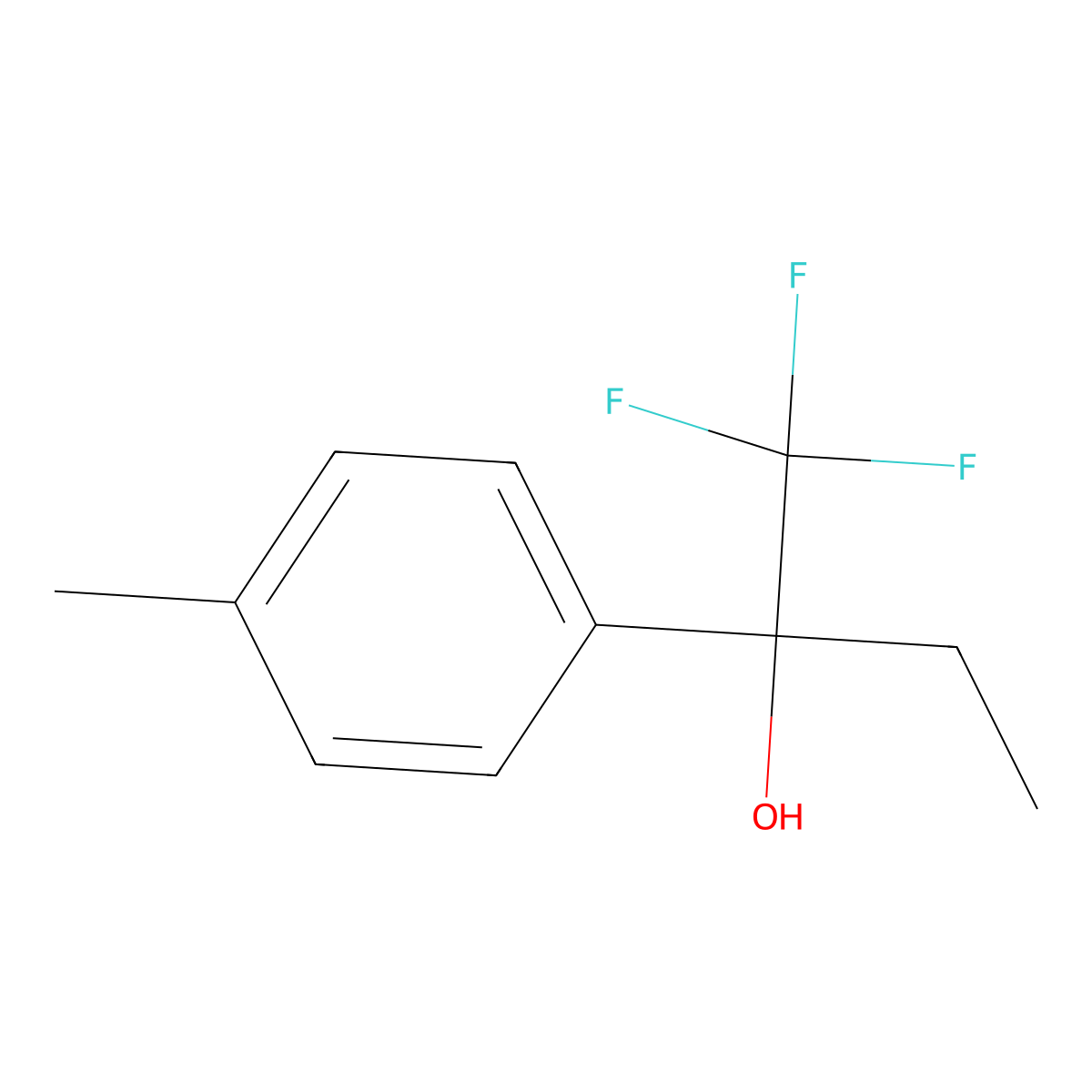 1,1,1-Trifluoro-2-(4-methylphenyl)butan-2-ol molecular structure, CAS 10015-14-2