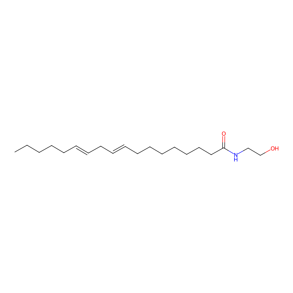 (9E,12E)-N-(2-hydroxyethyl)octadeca-9,12-dienamide molecular structure, CAS 10015-67-5