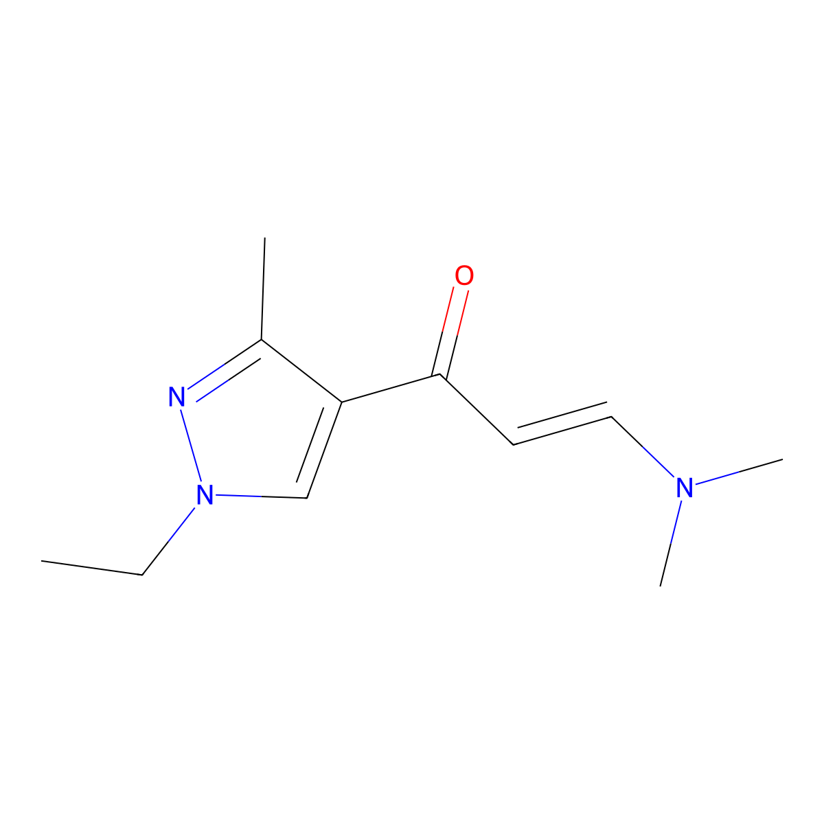 3-(Dimethylamino)-1-(1-ethyl-3-methylpyrazol-4-yl)prop-2-en-1-one molecular structure, CAS 1001500-03-3