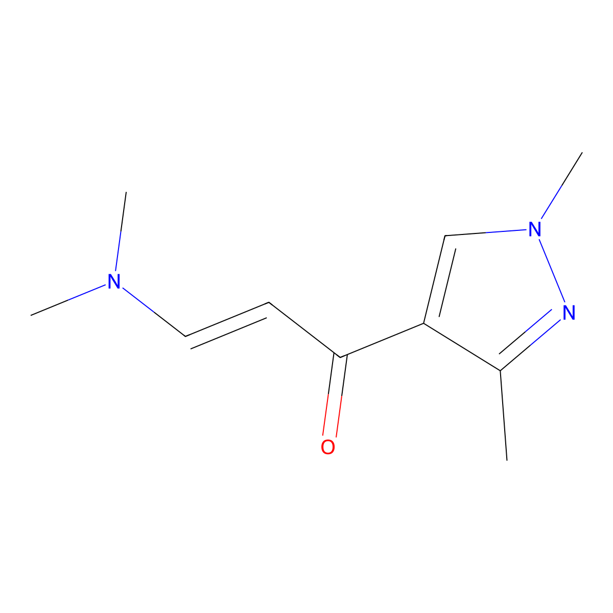 (2E)-3-(dimethylamino)-1-(1,3-dimethyl-1H-pyrazol-4-yl)prop-2-en-1-one molecular structure, CAS 1001500-04-4