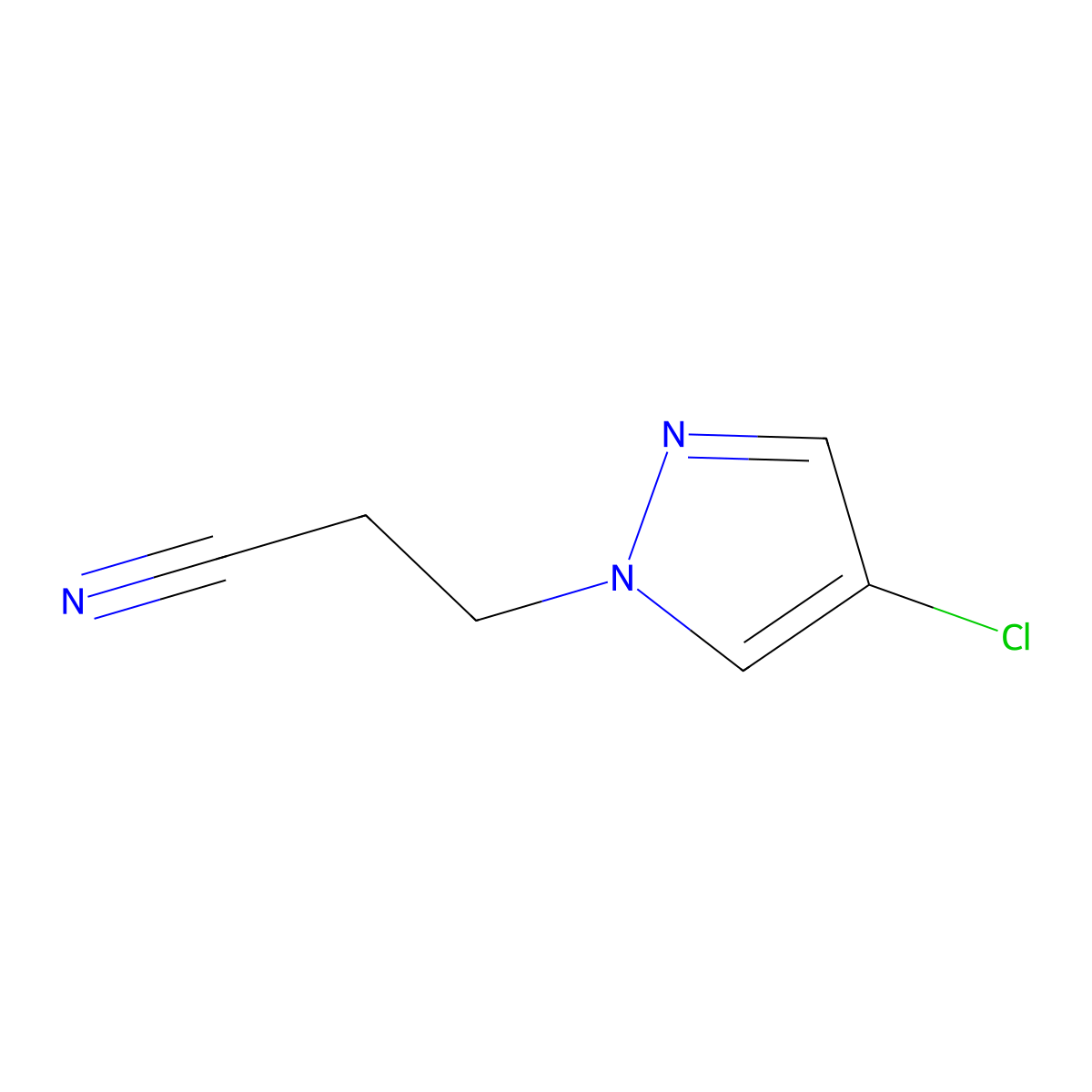 3-(4-chloro-1H-pyrazol-1-yl)propanenitrile molecular structure, CAS 1001500-05-5