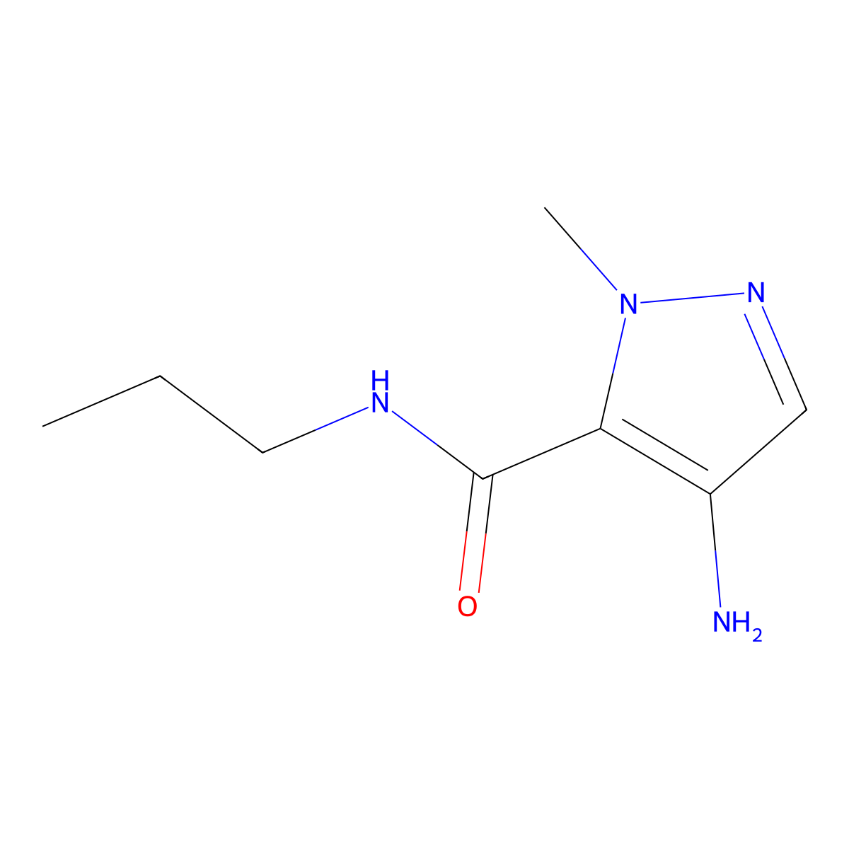4-amino-1-methyl-N-propyl-1H-pyrazole-5-carboxamide molecular structure, CAS 1001500-14-6