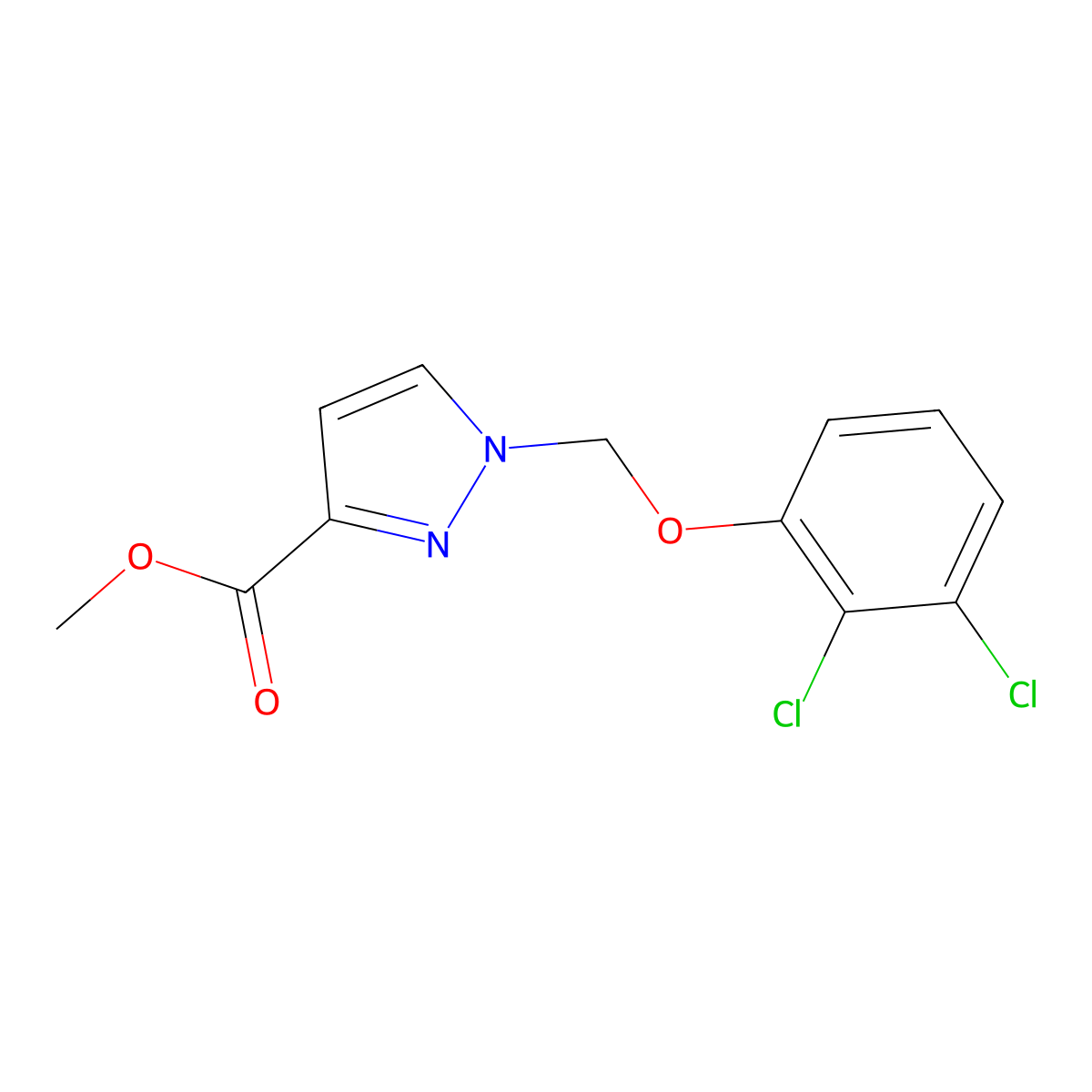 methyl 1-[(2,3-dichlorophenoxy)methyl]-1H-pyrazole-3-carboxylate molecular structure, CAS 1001500-29-3