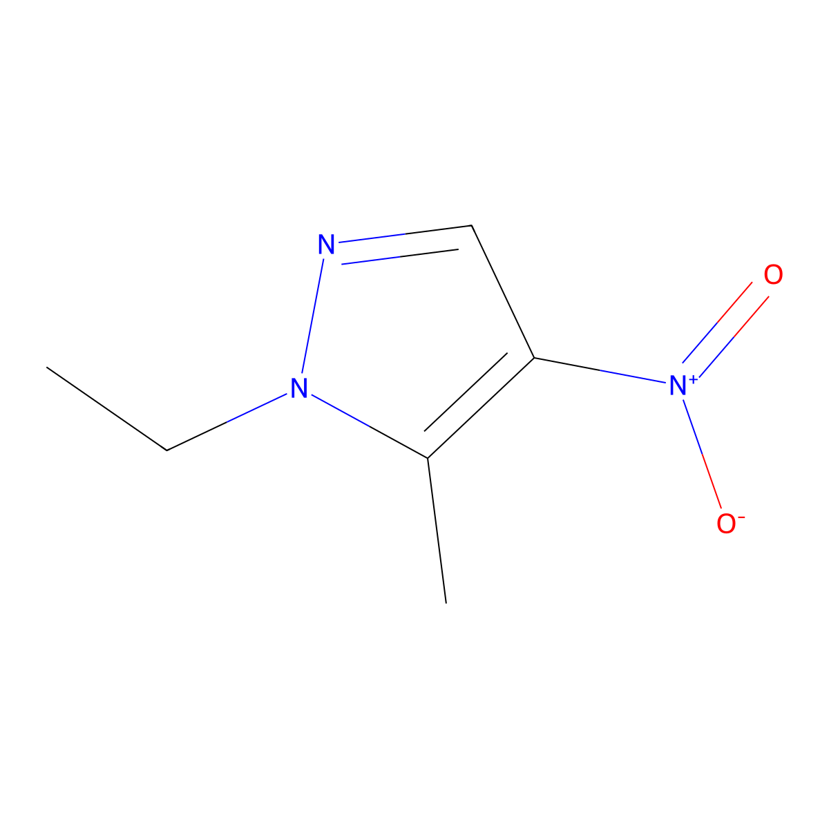 1-ethyl-5-methyl-4-nitro-1H-pyrazole molecular structure, CAS 1001500-30-6