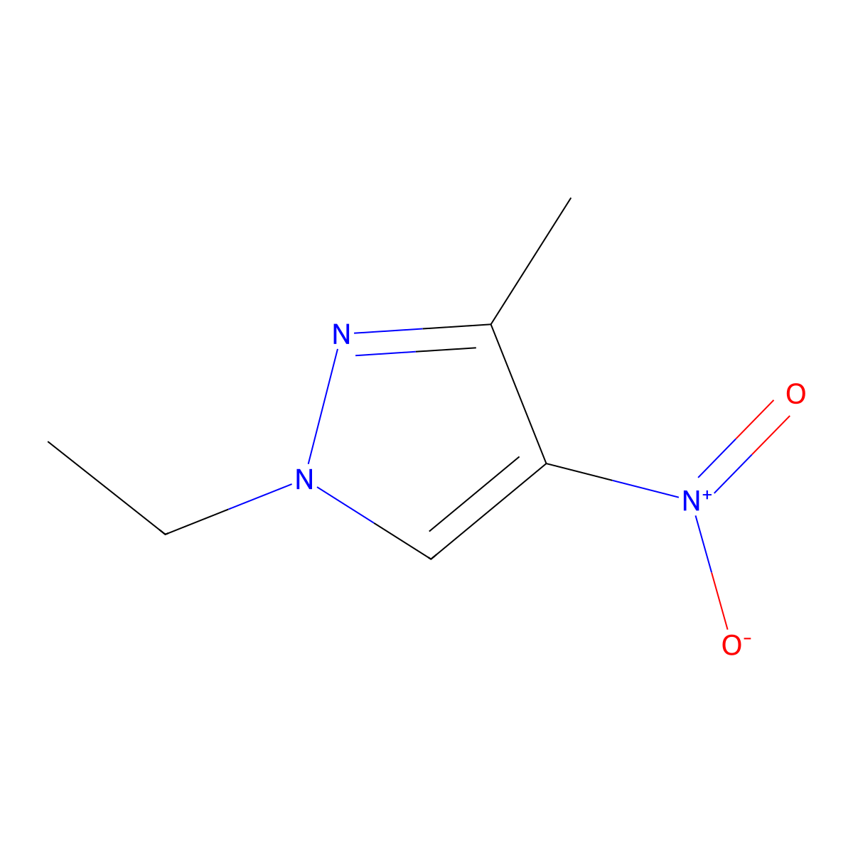 1-ethyl-3-methyl-4-nitro-1H-pyrazole molecular structure, CAS 1001500-32-8