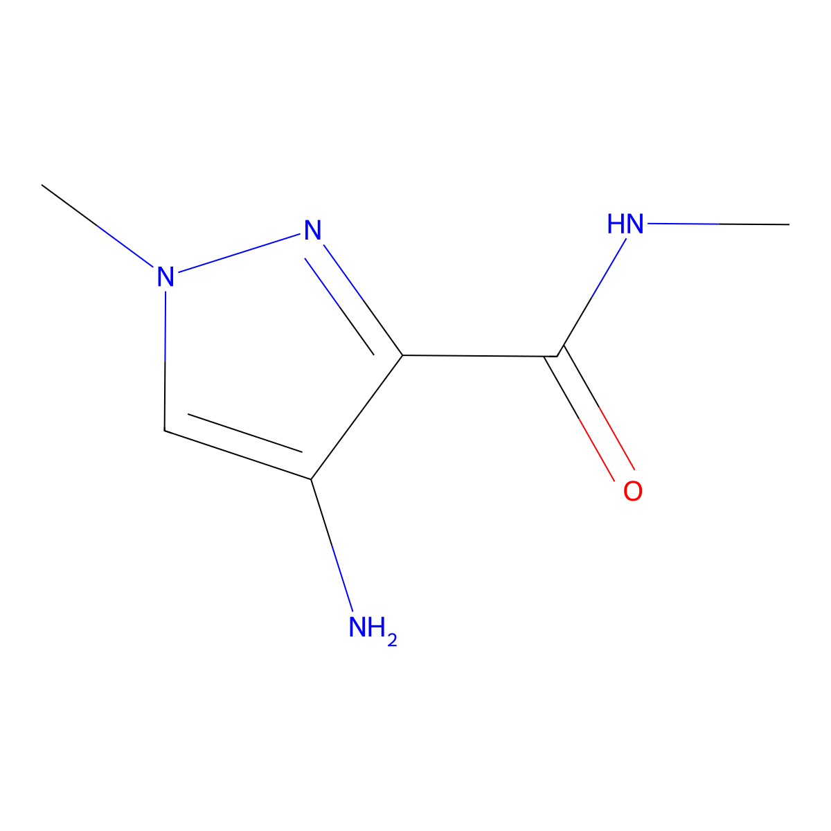 4-amino-N,1-dimethyl-1H-pyrazole-3-carboxamide molecular structure, CAS 1001500-41-9