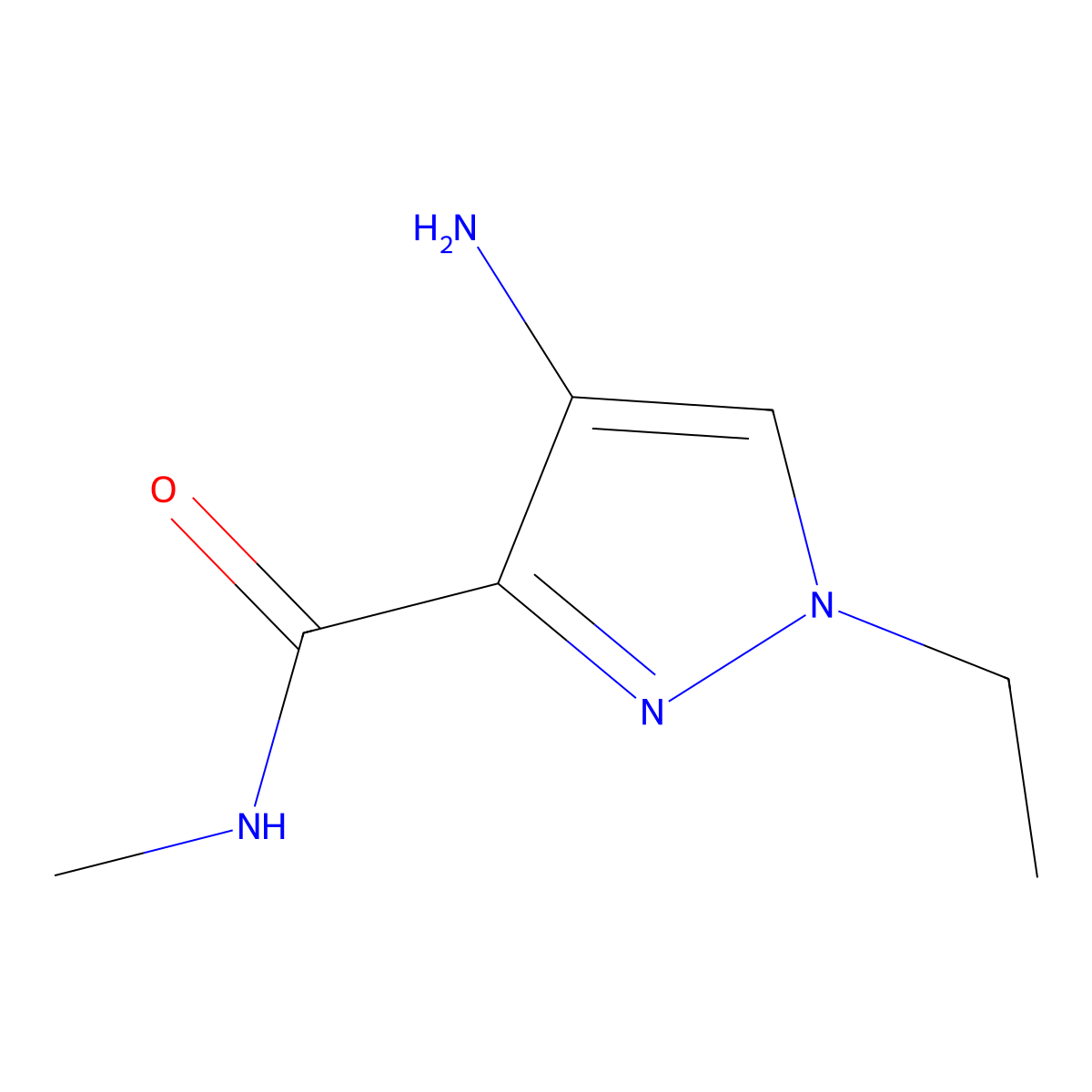4-amino-1-ethyl-N-methyl-1H-pyrazole-3-carboxamide molecular structure, CAS 1001500-46-4