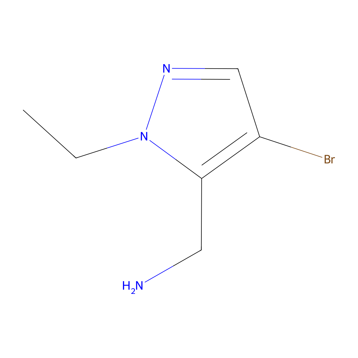 (4-Bromo-1-ethyl-1H-pyrazol-5-yl)methanamine molecular structure, CAS 1001500-50-0