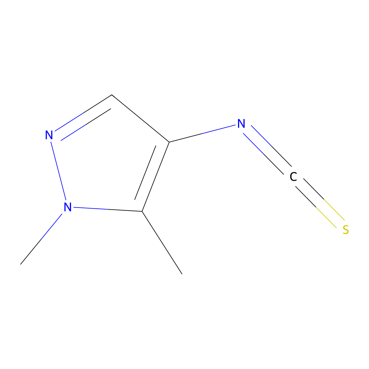 4-isothiocyanato-1,5-dimethyl-1H-pyrazole molecular structure, CAS 1001500-56-6