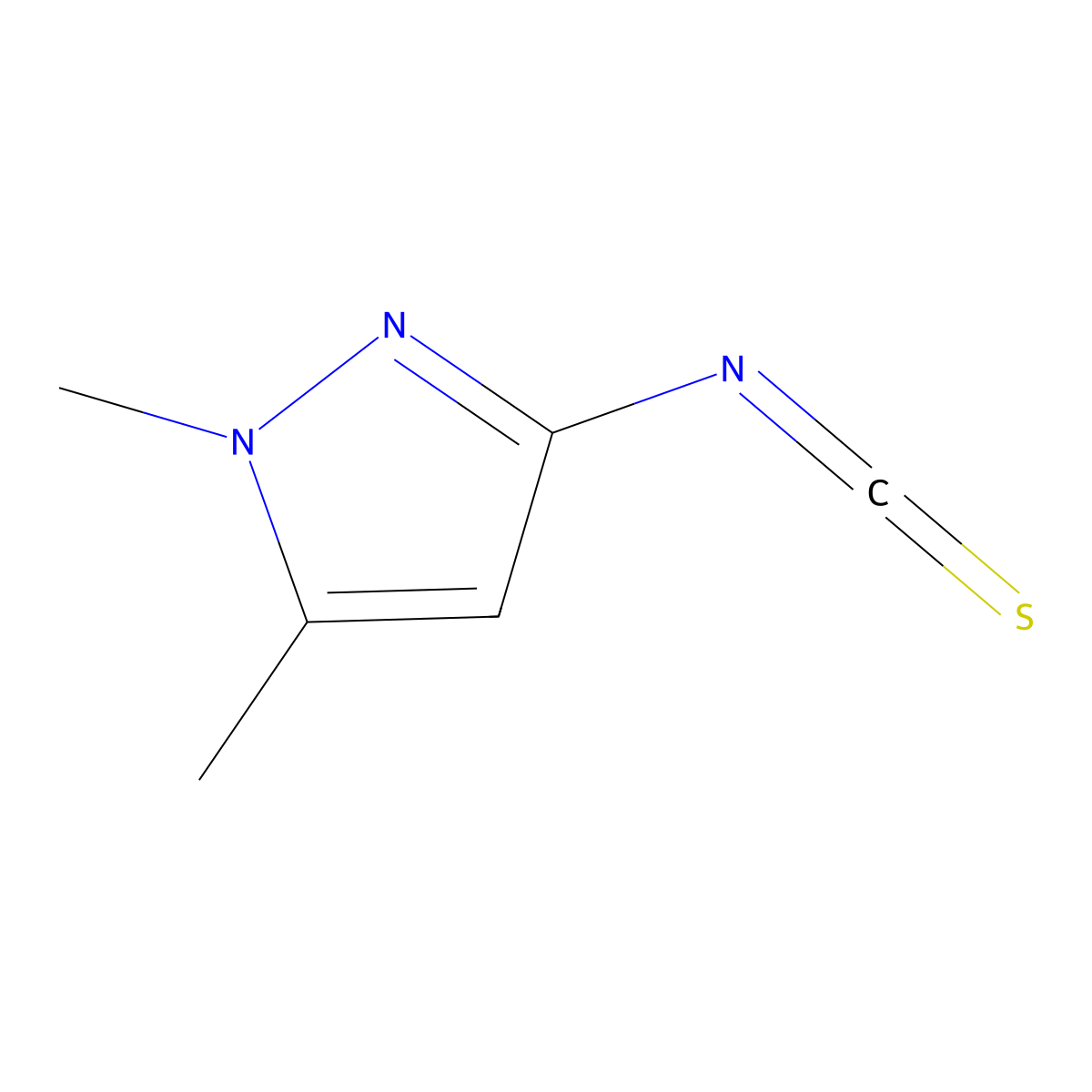 3-isothiocyanato-1,5-dimethyl-1H-pyrazole molecular structure, CAS 1001500-57-7