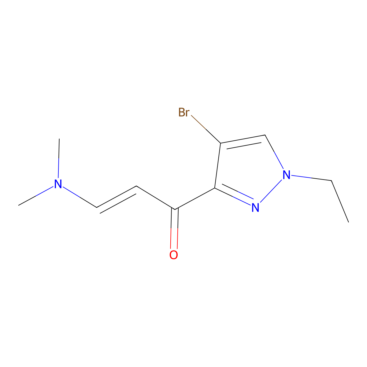 1-(4-Bromo-1-ethylpyrazol-3-yl)-3-(dimethylamino)prop-2-en-1-one molecular structure, CAS 1001500-64-6