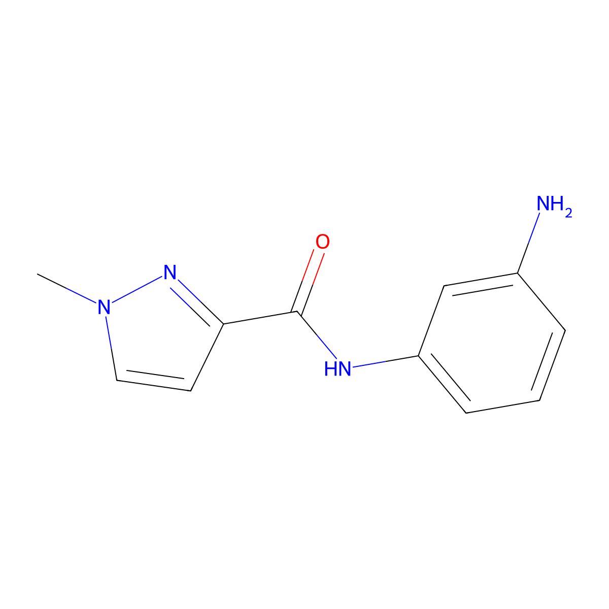 N-(3-aminophenyl)-1-methyl-1H-pyrazole-3-carboxamide molecular structure, CAS 1001500-68-0