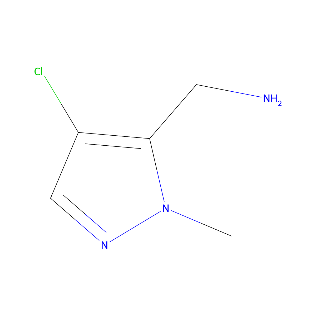 (4-Chloro-1-methyl-1H-pyrazol-5-yl)methanamine molecular structure, CAS 1001500-75-9