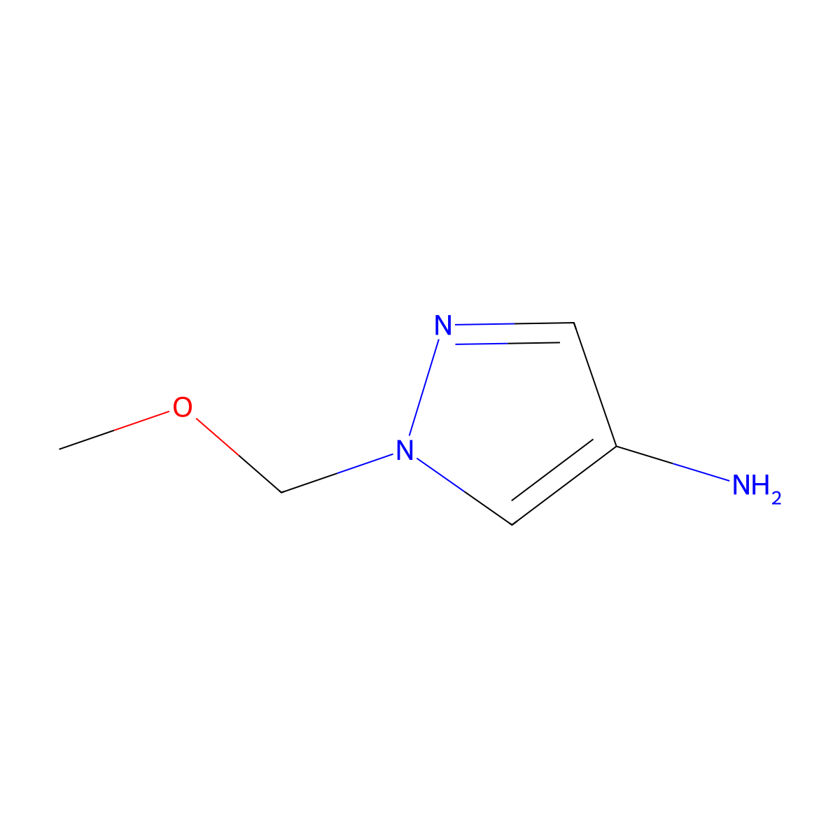 1-(methoxymethyl)-1H-pyrazol-4-amine molecular structure, CAS 1001500-80-6