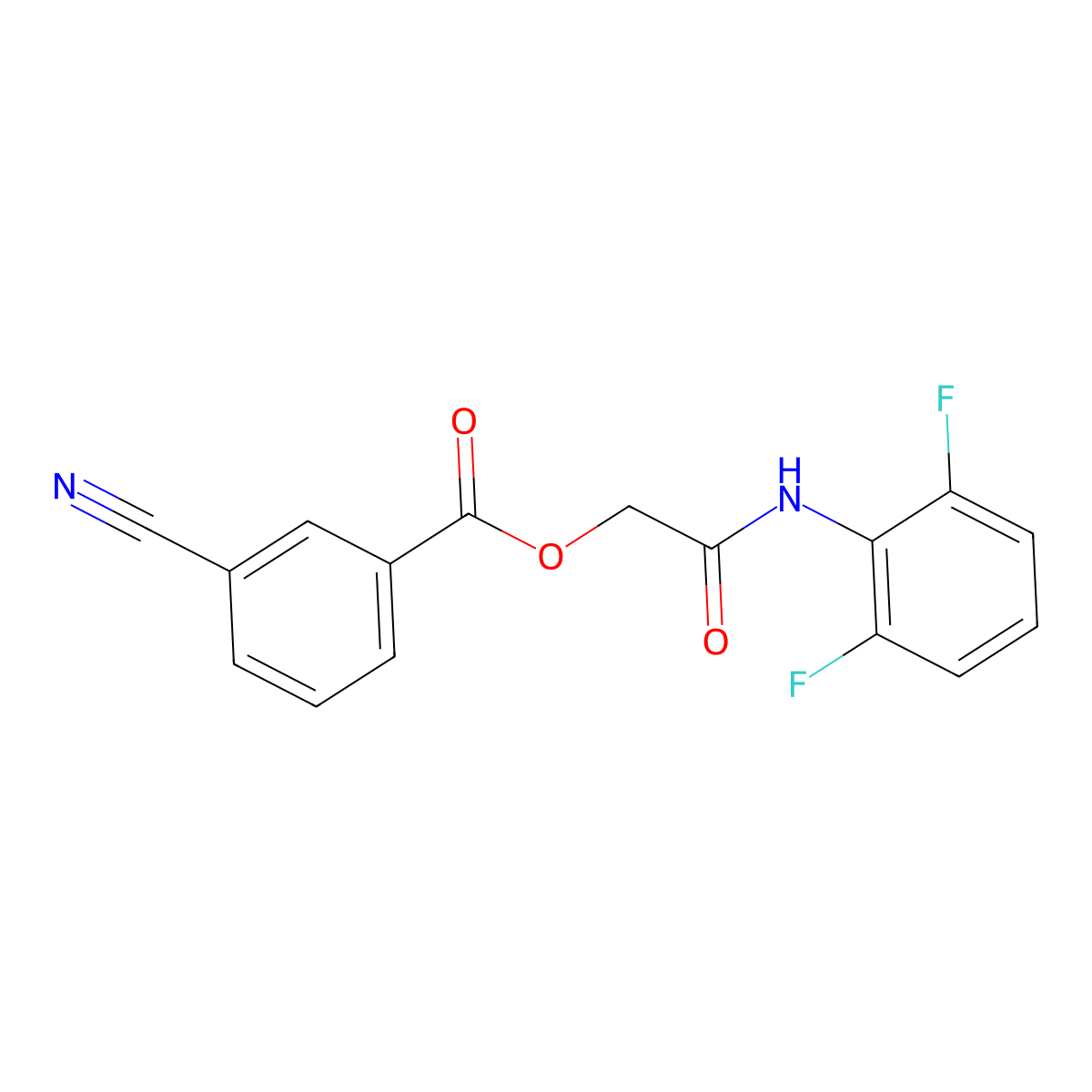 [2-(2,6-Difluoroanilino)-2-oxoethyl] 3-cyanobenzoate molecular structure, CAS 1001512-46-4