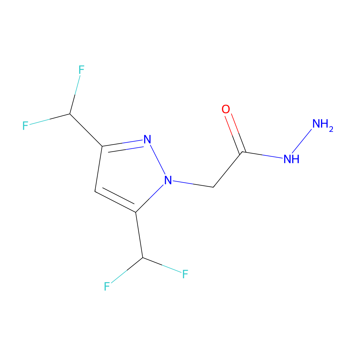 2-[3,5-bis(difluoromethyl)-1H-pyrazol-1-yl]acetohydrazide molecular structure, CAS 1001518-87-1